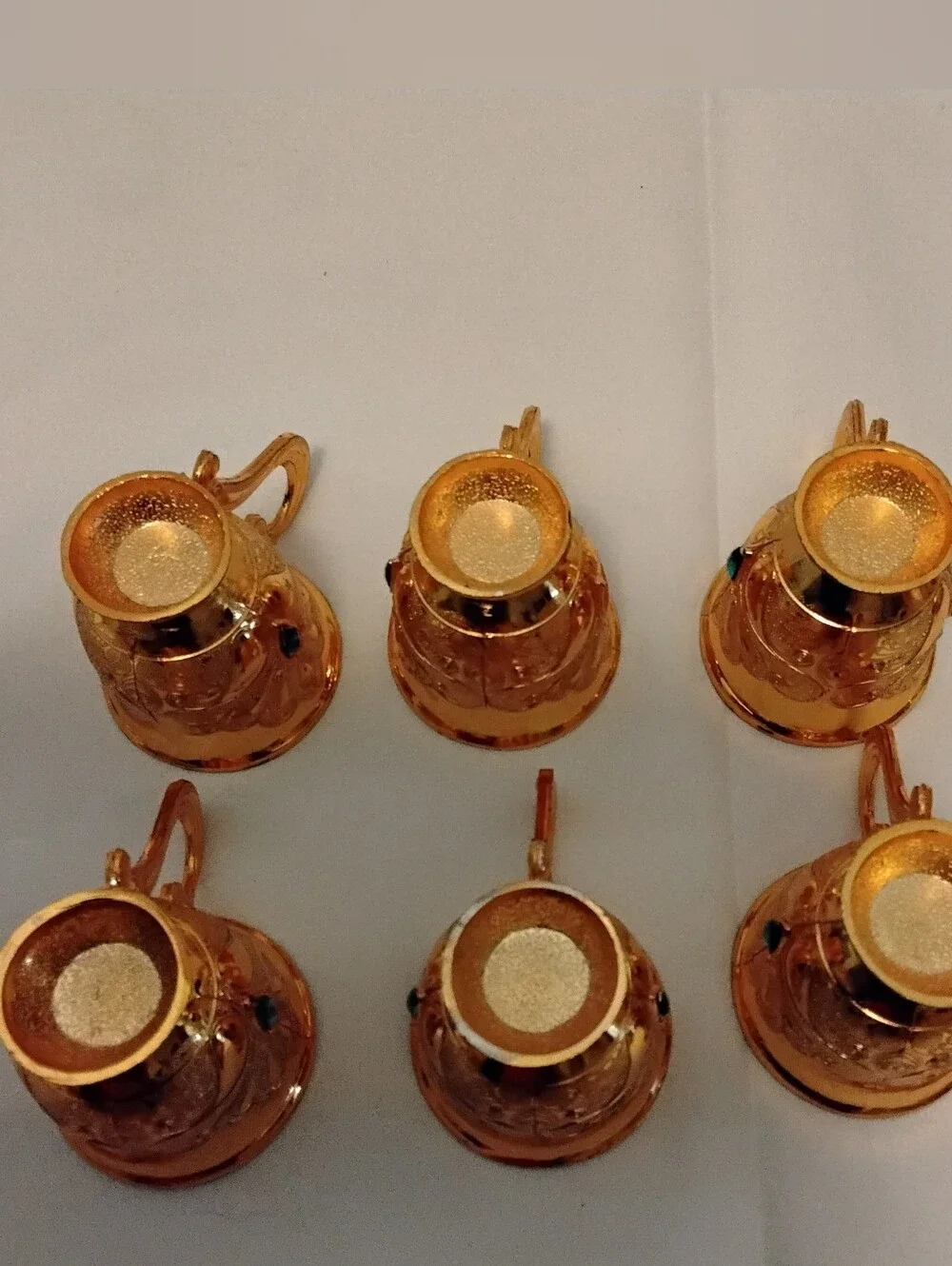 Decorative Gold Turkish Coffee Set with Serving Tray - EUC